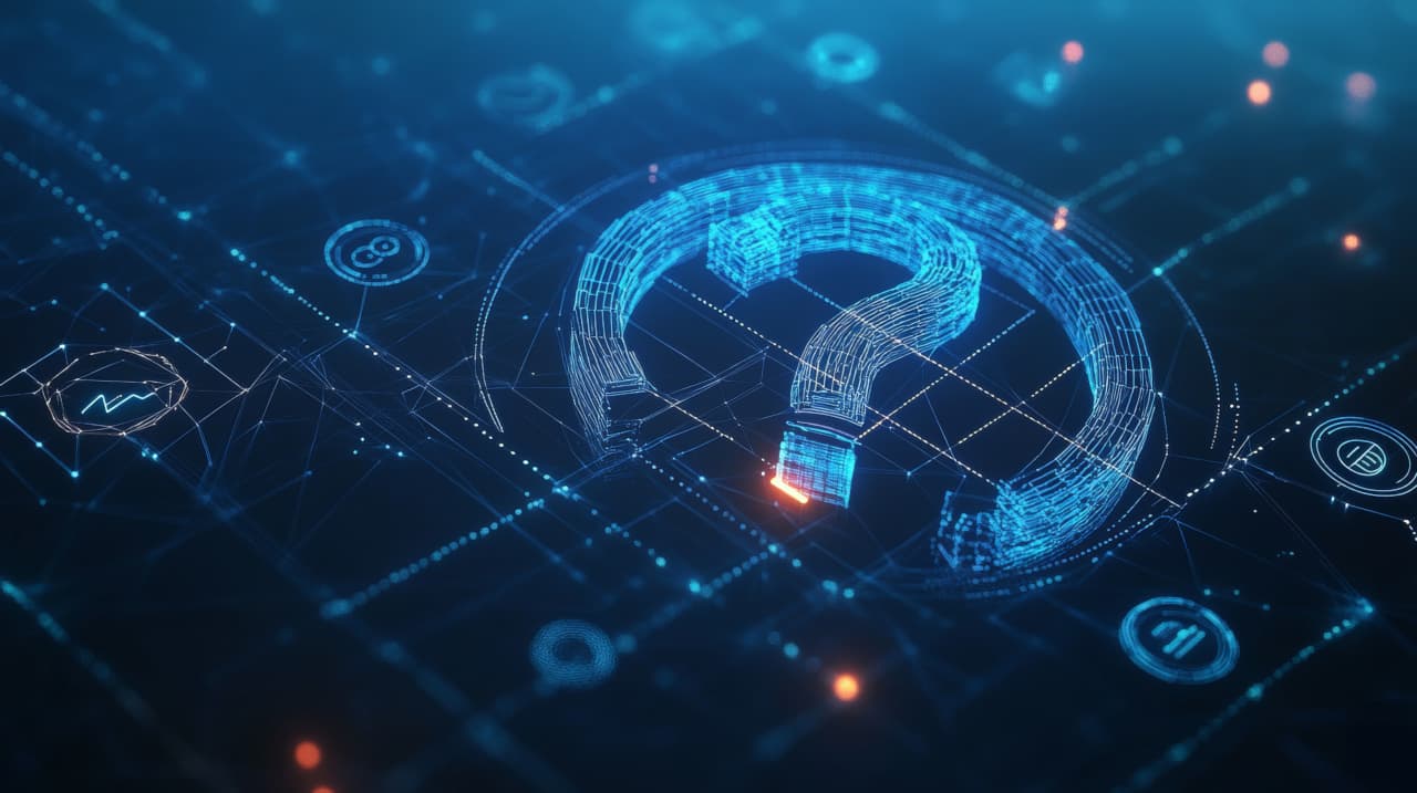 Digitales Fragezeichen als FAQ Visual